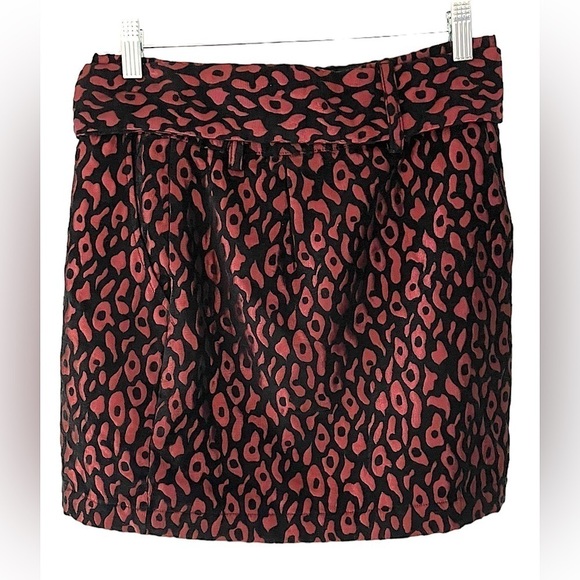 Forever 21 Burgundy Animal Print Belted Mini Skirt - Picture 4 of 9